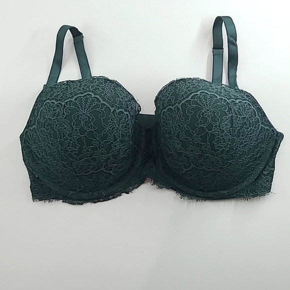 VICTORIA'S SECRET Sexy Green Lace Underwire Bra - Size 38DDD - Picture 1 of 13